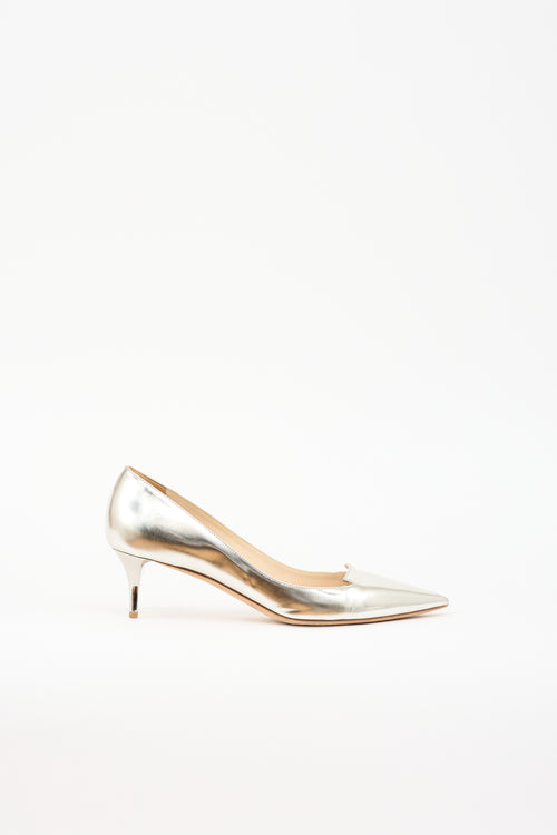 Jimmy Choo Metallic Leather Pointed Pump
