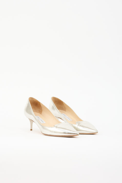 Jimmy Choo Metallic Leather Pointed Pump