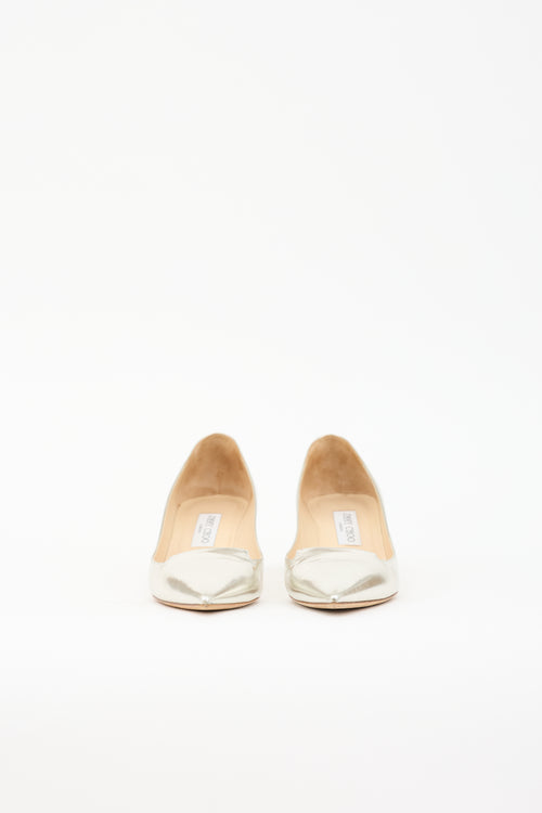 Jimmy Choo Metallic Leather Pointed Pump