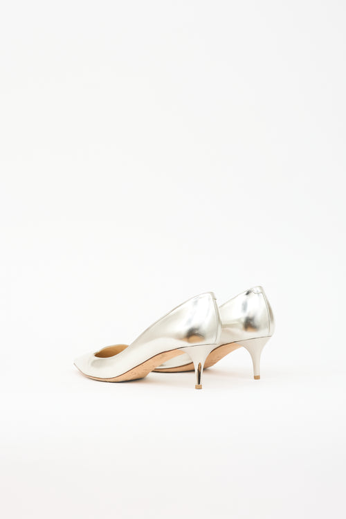 Jimmy Choo Metallic Leather Pointed Pump