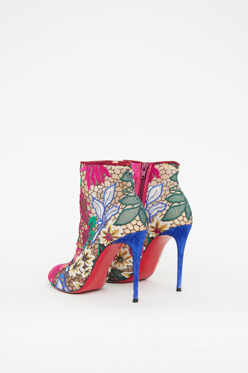 Christian Louboutin Multi Colour Lace Floral Guipure Pump