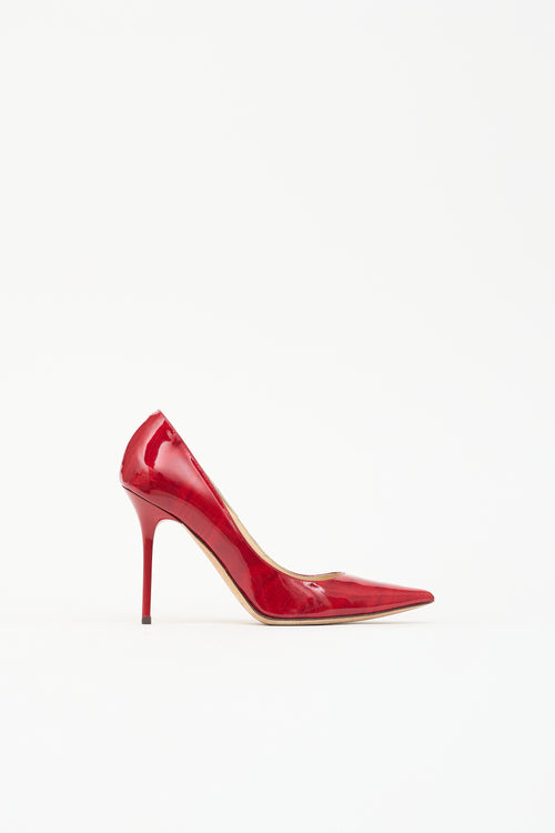 Jimmy Choo Patent Moiré Love Pump