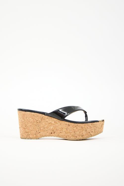 Jimmy Choo Patent & Cork Pathos Sandal