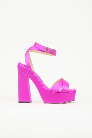Jimmy Choo Satin Gaia Platform Sandal