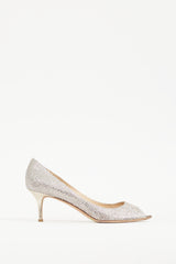 Jimmy Choo Silver Glitter Isabel Pump