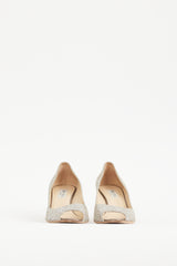 Jimmy Choo Silver Glitter Isabel Pump