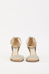 Jimmy Choo Silver & Gold Glitter Edina Heel