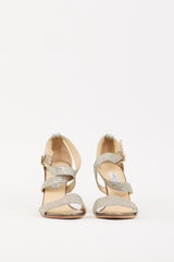 Jimmy Choo Silver & Gold Glitter Fearne Wedge