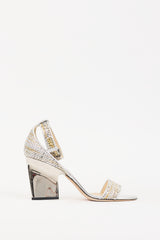 Jimmy Choo Silver & Gold Woven Edina Heel
