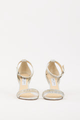 Jimmy Choo Silver & Gold Woven Edina Heel
