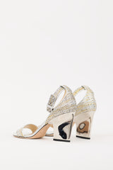 Jimmy Choo Silver & Gold Woven Edina Heel