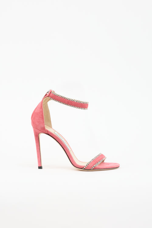 Jimmy Choo Suede Crystal Dochas Sandal