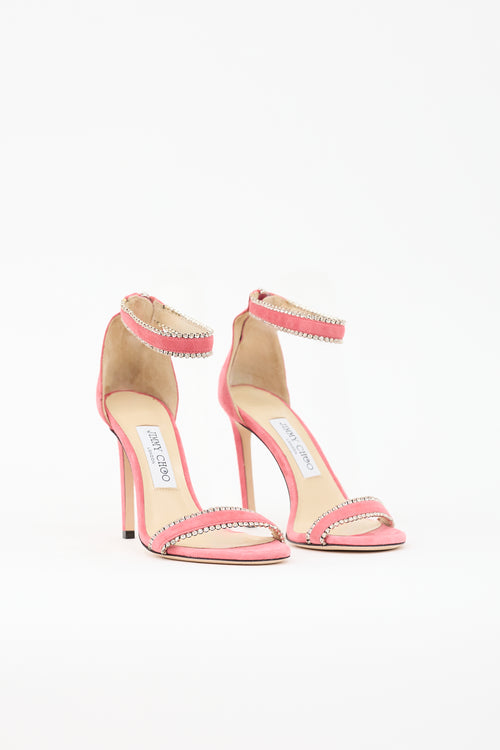 Jimmy Choo Suede Crystal Dochas Sandal