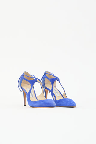 Jimmy Choo Suede & Leather Tie Heel
