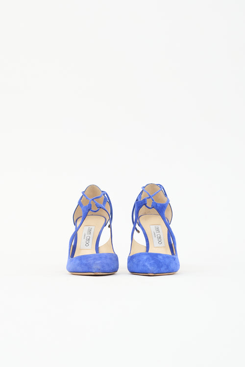 Jimmy Choo Suede & Leather Tie Heel