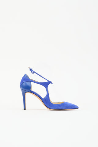 Jimmy Choo Suede & Leather Tie Heel