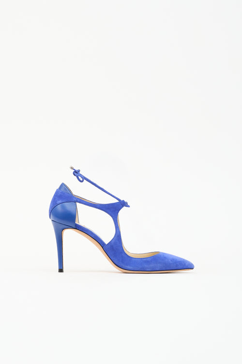 Jimmy Choo Suede & Leather Tie Heel