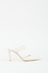 Jimmy Choo White Leather Cheri Strapped Mule
