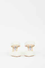 Jimmy Choo White Leather Cheri Strapped Mule