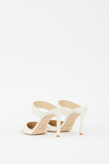 Jimmy Choo White Leather Cheri Strapped Mule