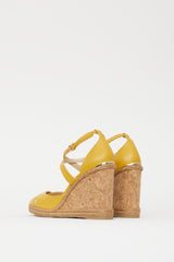 Jimmy Choo Yellow Strappy Alanah Espadrille Wedge Sandal