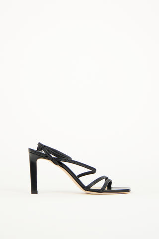 Jimmy Choo Black Leather Nori Strappy Heel