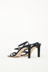 Jimmy Choo Black Leather Nori Strappy Heel