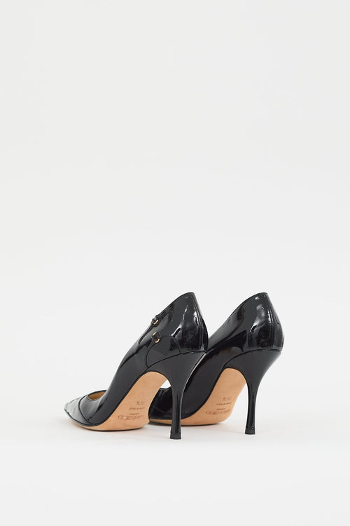 Jimmy Choo Black Patent Leather & Buckle Pump