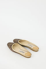Jimmy Choo Brown & Gold Glitter Maya Mule