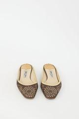 Jimmy Choo Brown & Gold Glitter Maya Mule