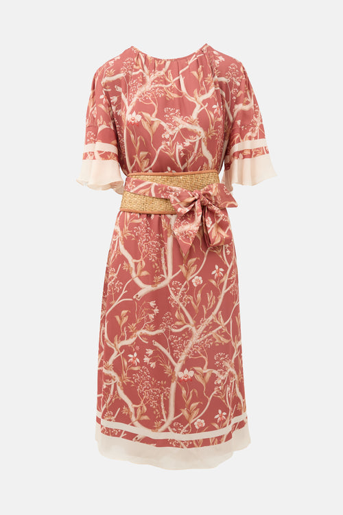 Johanna Ortiz Silk Floral Rhapsody Belted Dress