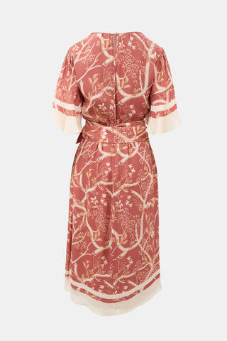 Johanna Ortiz Silk Floral Rhapsody Belted Dress