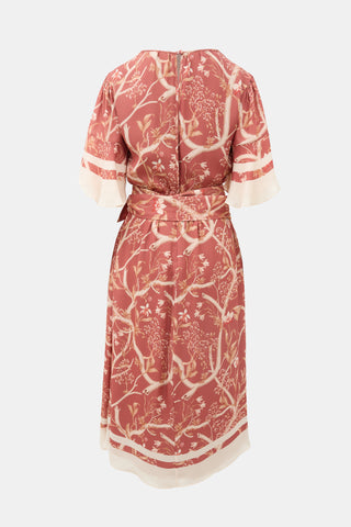 Johanna Ortiz Silk Floral Rhapsody Belted Dress