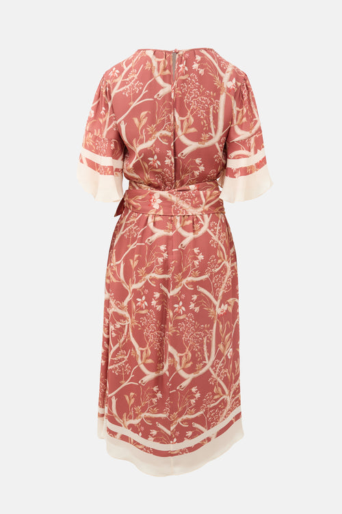 Johanna Ortiz Silk Floral Rhapsody Belted Dress