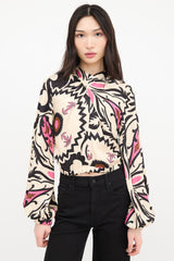 Johanna Ortiz Floral Open Back Blouse