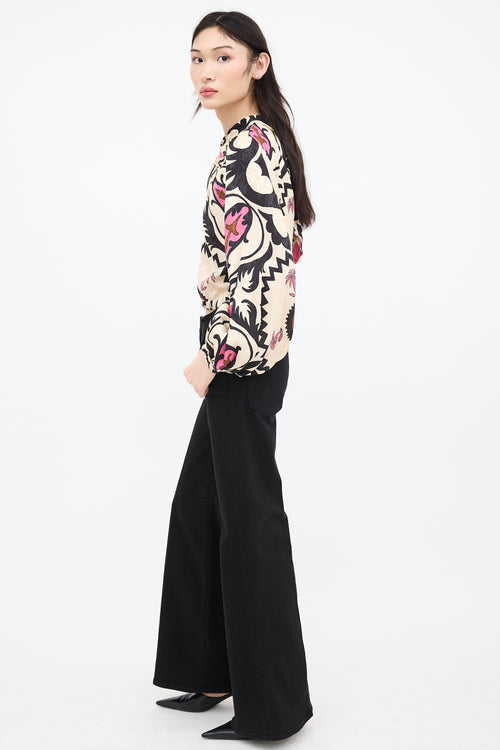 Johanna Ortiz Floral Open Back Blouse