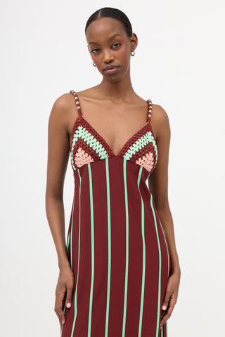 Johanna Ortiz Silk & Crochet Printed Maxi Dress