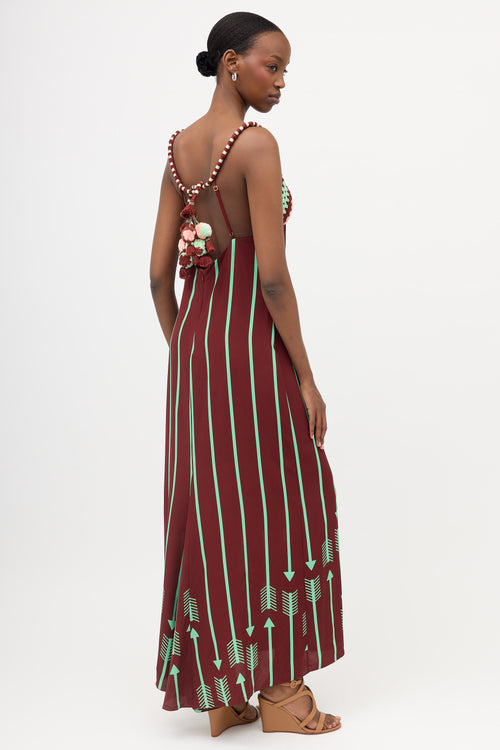 Johanna Ortiz Silk & Crochet Printed Maxi Dress