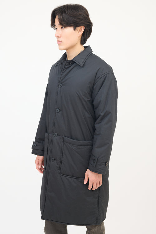 John Elliott Black Cotton Long Padded Coat