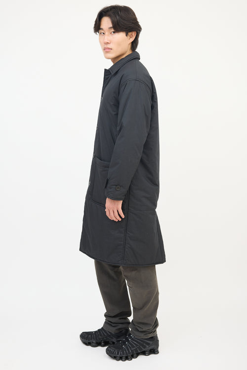 John Elliott Black Cotton Long Padded Coat