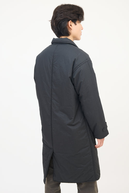 John Elliott Black Cotton Long Padded Coat