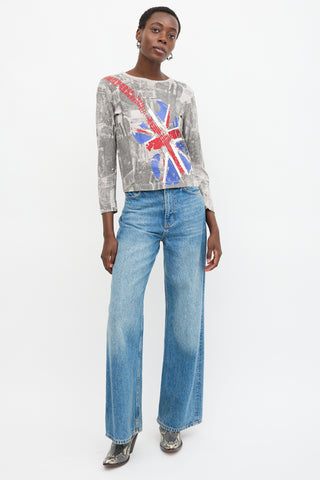 John Galliano Printed Guitar Top