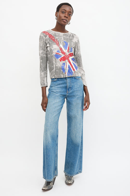 John Galliano Printed Guitar Top