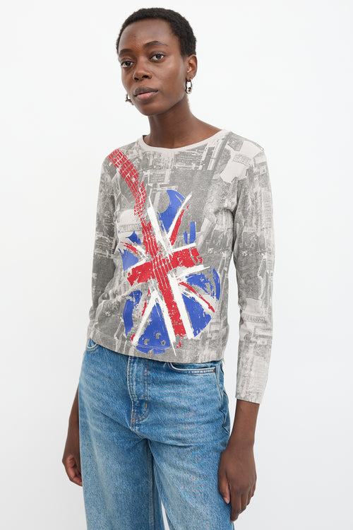 John Galliano Printed Guitar Top