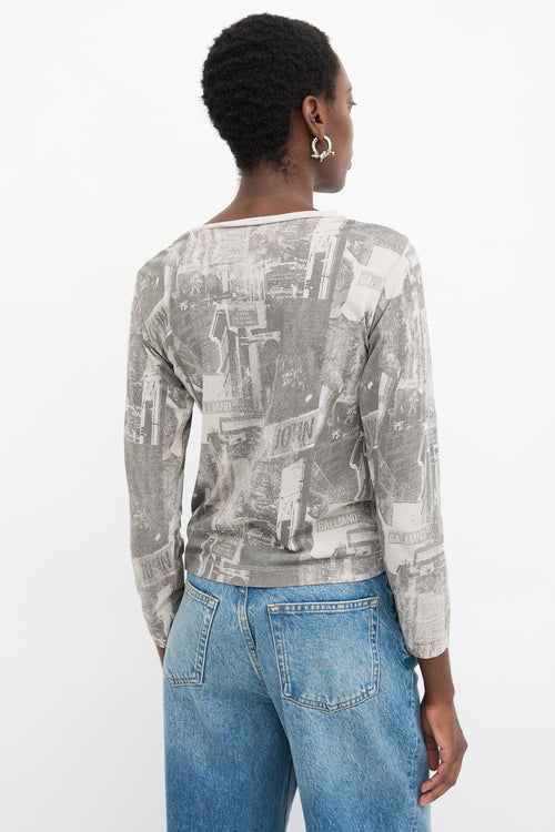 John Galliano Printed Guitar Top