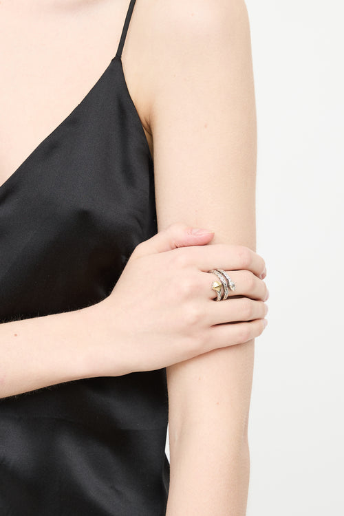 John Hardy Sterling Silver & 18K Yellow Gold Wrap Ring