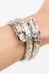 John Hardy 18K Gold Sterling Silver Naga Dragon Wrap Bracelet