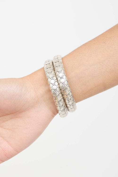 John Hardy 18K Gold Sterling Silver Naga Dragon Wrap Bracelet