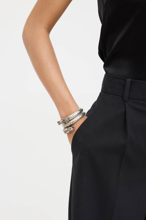 John Hardy 18K Gold Sterling Silver Naga Dragon Wrap Bracelet