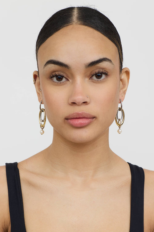 John Hardy Sterling Silver & 18K Yellow Gold Pearl Drop Earrings